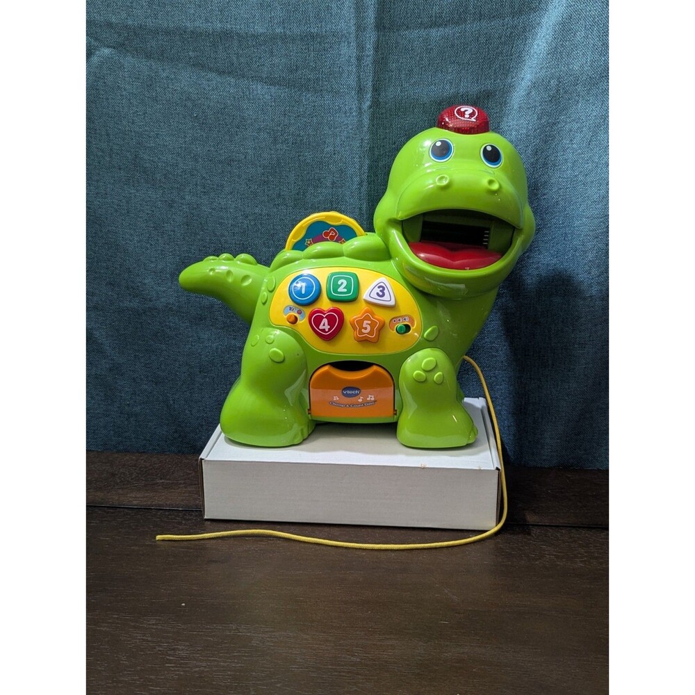 VTech Chomp & Count Dino | Electronic Learning Pull Toy | Tested & Works!